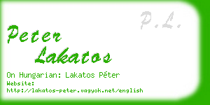 peter lakatos business card